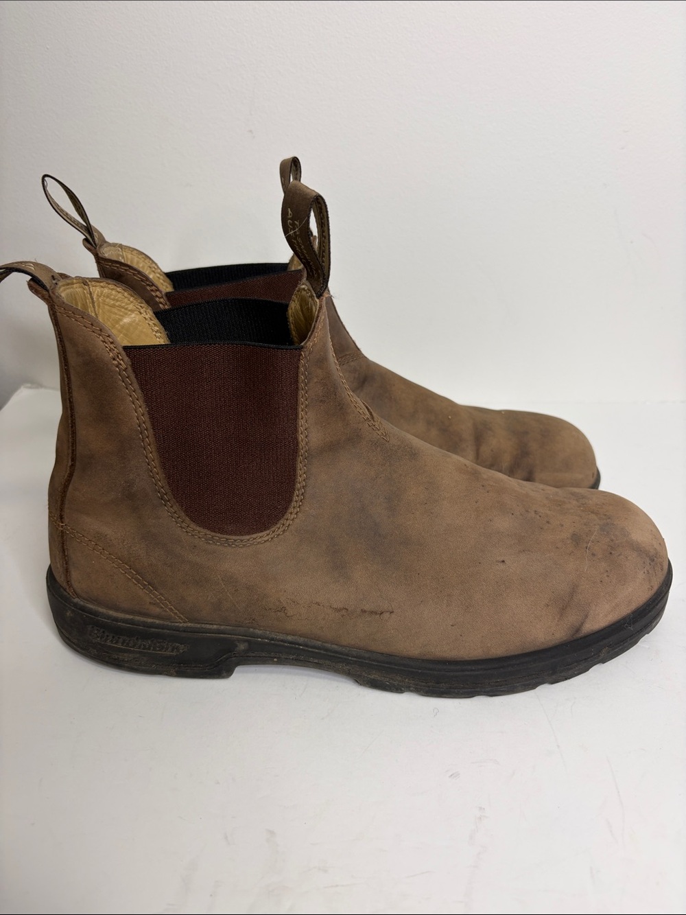Blundstone Boots Mens AU 12 US 13 Rustic Brown Leather Lined Chelsea Classic
